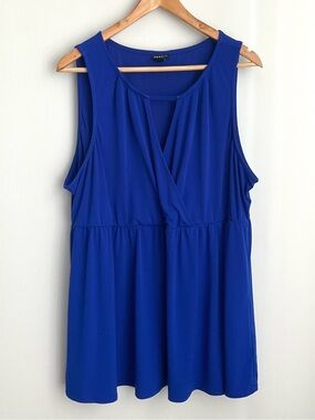 Torrid 3X Cobalt Blue Sleeveless Wrap-Style Tunic